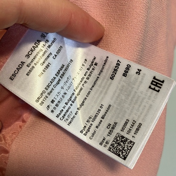 Escada Pink Blazer Lightweight Suit Jacket - Picture 3 of 6
